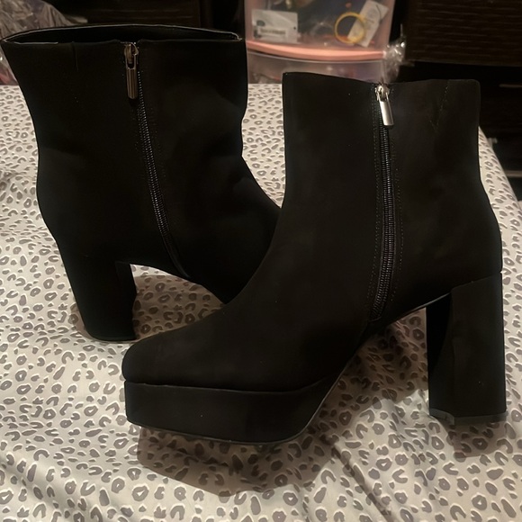 Torrid Black Platform Bootie Suede Wide Width - Picture 11 of 12